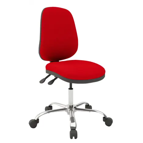 High Back Operators Chair - Chrome - No Arms - Redstone FL076